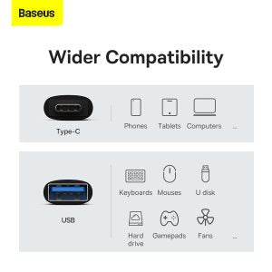 Baseus Ingenuity Series Mini OTG Adapter Type-C to USB-A 3.1 – Sleek Black Design