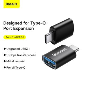 Baseus Ingenuity Series Mini OTG Adapter Type-C to USB-A 3.1 – Sleek Black Design