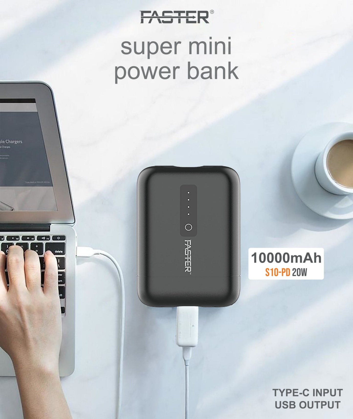 Faster Super Mini Fast Charging PD Power Bank 22.5W 10000mAh