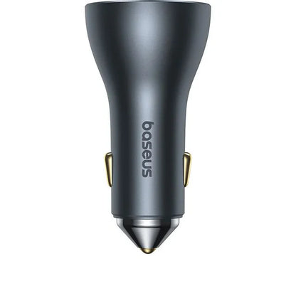 Baseus 65W Golden Contactor Pro Triple Fast Charging Car Charger USB + Dual Type C Port Dark Gray