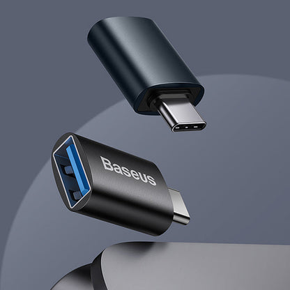 Baseus Ingenuity Series Mini OTG Adapter Type-C to USB-A 3.1 – Sleek Black Design