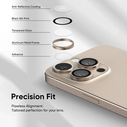 iPhone 16 Pro / 16 Pro Max Anti Reflective Camera Protector (Desert Titanium)